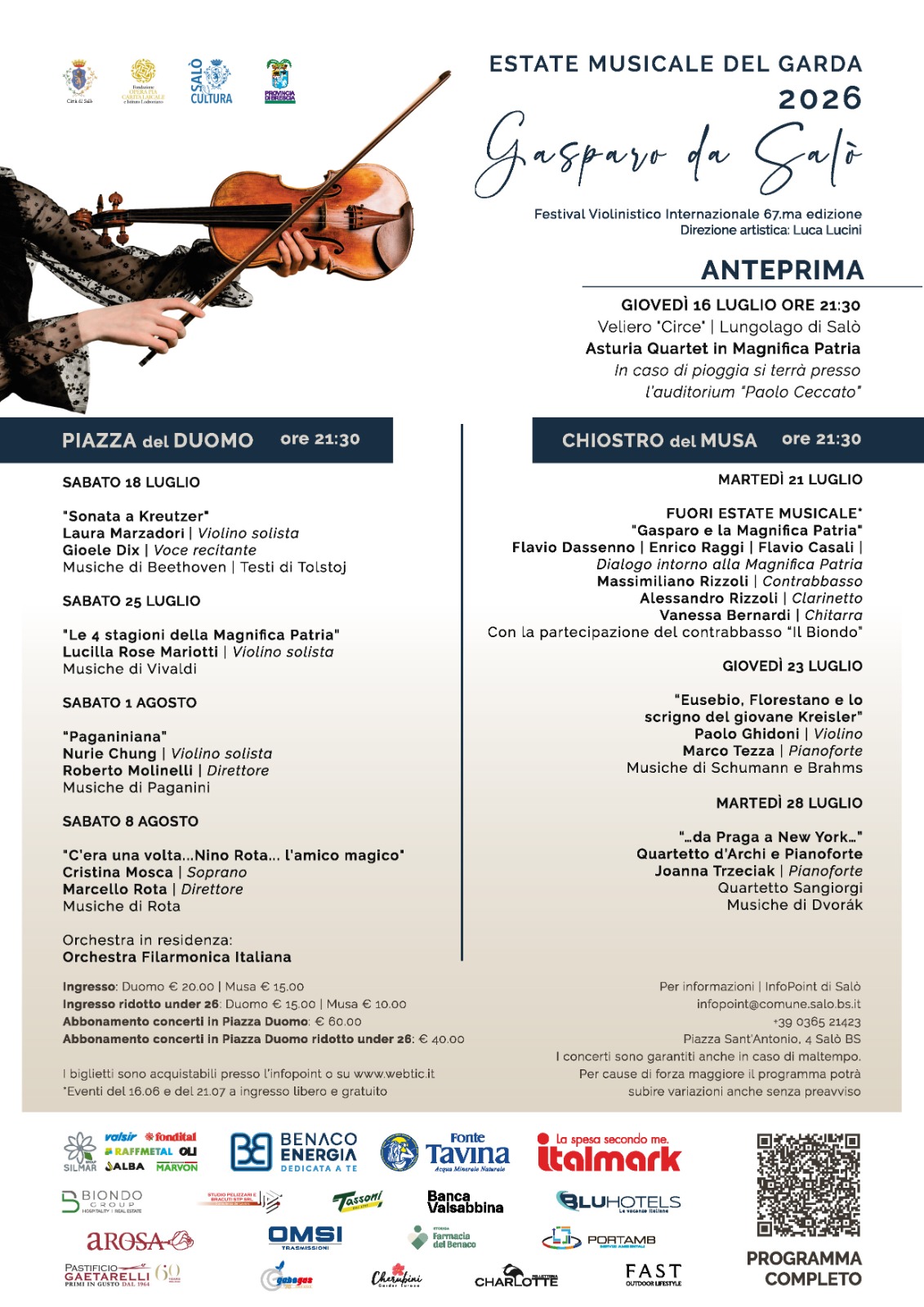ESTATE MUSICALE DEL GARDA 2026 - 67� edizione