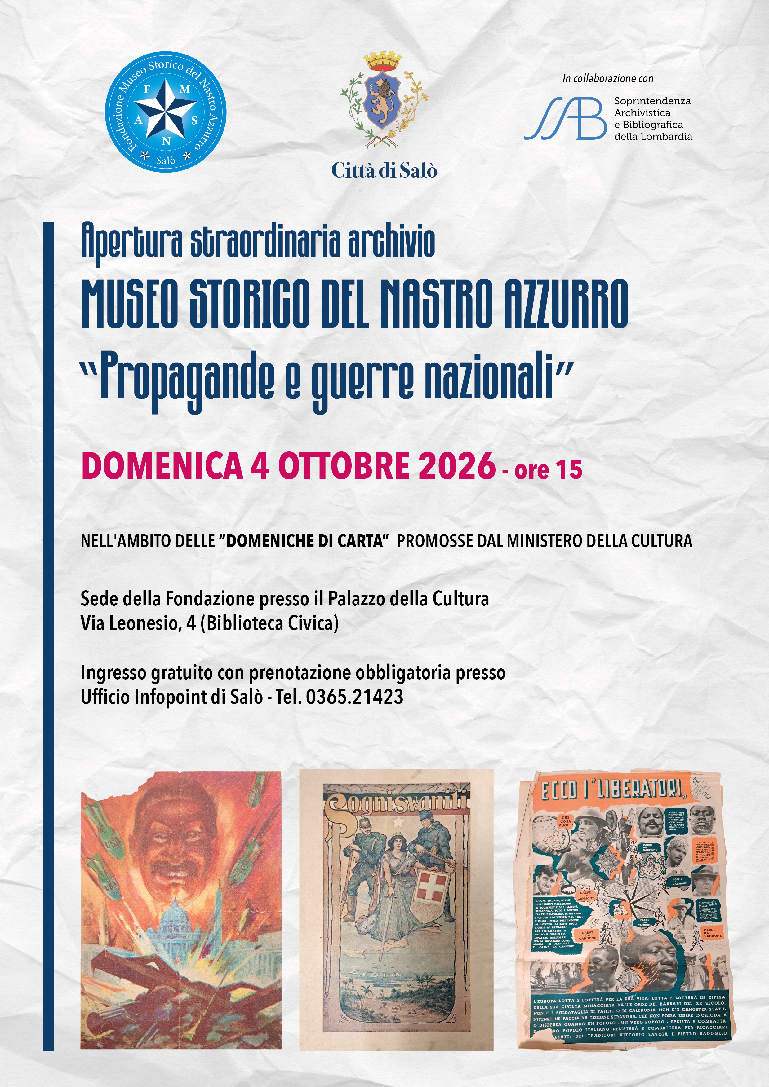 Domeniche di Carta - Apertura Museo Nastro Azzurro