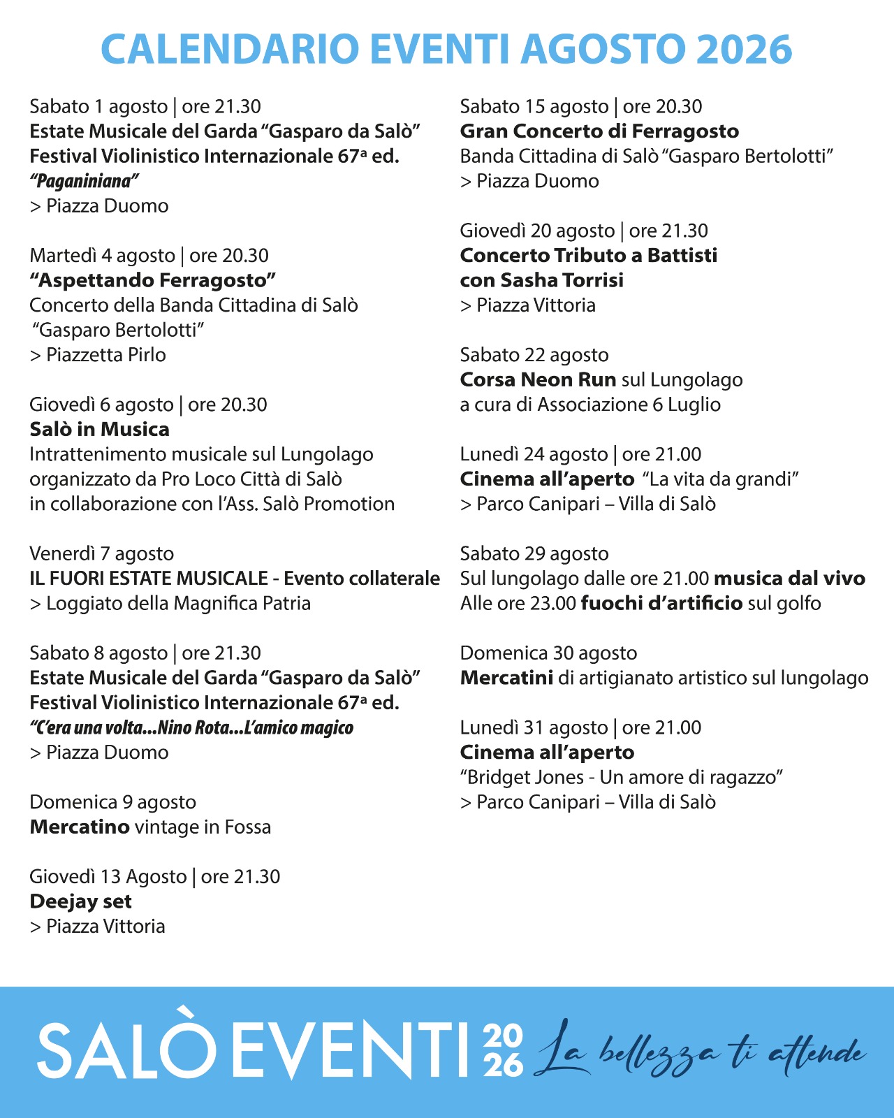 eventi di AGOSTO